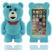 iPhone 6 6s Plus 5.5 - 3D Silicone Cartoon Cute Soft Protective Phone Cover Case - Blue Teddy Bear